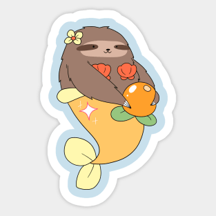 Orange Fruit MerSloth Sticker